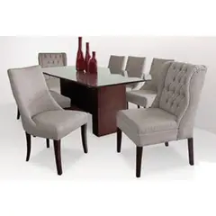DMUEBLES - Juego De Comedor 6 Sillas + 2 Butacas Genova