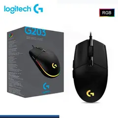 LOGITECH - MOUSE G203 LIGHTSYNC OPTICAL 8000 DPI RGB BLACK
