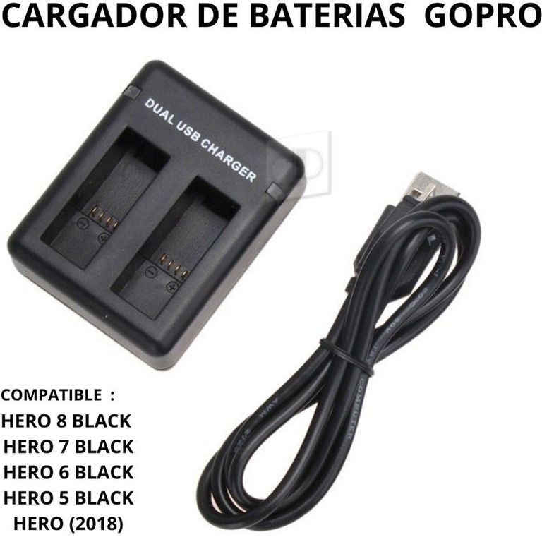 Cargador para gopro hero 8 7 6 black