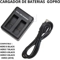 GENERICO - Cargador para gopro hero 8 7 6 black