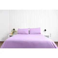 COBITEX HOME - Juego de sábanas Lisas Lila King 100 Algodón