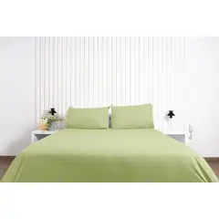 COBITEX HOME - Juego de sábanas Lisas Verde 2 plz 100% Algodón