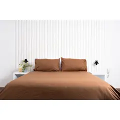 COBITEX HOME - Juego de sábanas Lisas Chocolate 2 plz 100% Algodón