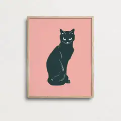 DECO DESIGN - Cuadro Gato 30X40Cm