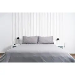 COBITEX HOME - Juego de sábanas Lisas Gris 1.5 plz 100% Algodón