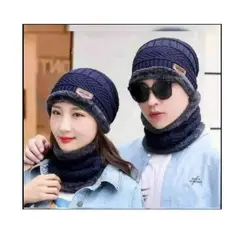 GENERICO - Gorro con cuellera unisex con forro de peluche antialérgico