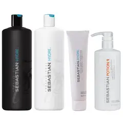SEBASTIAN - Shampoo 1000ml + Acondicionador + Mascarilla + Potion9 Hydre