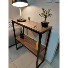 GENERICO - Recibidor industrial color marrón doble nivel