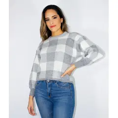 PYT - Chompa Cuadros Hilo Mujer.-