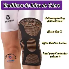 BRANSON - Rodillera Hilos de Cobre talla S
