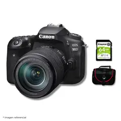 CANON - Cámara EOS 90D DSLR + Lente EF-S 18-135 MM IS USM + Kit Básico