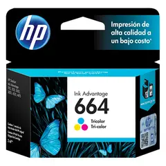 HP - CARTUCHO DE TINTA 664 TRICOLOR (F6V28AL) ORIGINAL