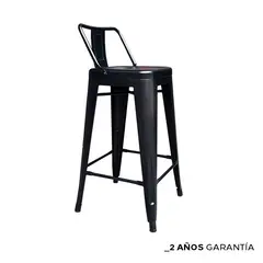 ZIYAZ - Banco Vintage Con Respaldar Negro H66
