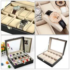 GENERICO - Porta Reloj Elegante Caja De Lujo Organizador De 12 Relojes