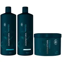 SEBASTIAN - Shampoo Rizos 1000ml + Acondicionador + Mascarilla Twisted