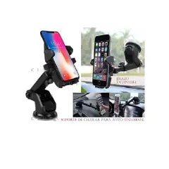 GENERICO - SOPORTE CELULAR AUTO BRAZO EXTENSIBLE 360° TABLERO PARABRISA