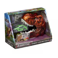 TEAMSTERZ - Juguete Disparador Dinosaurio + 1 Auto Rojo