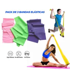 HOLGU - Pack 3 Bandas Elásticas Ejercicio Terapia Física