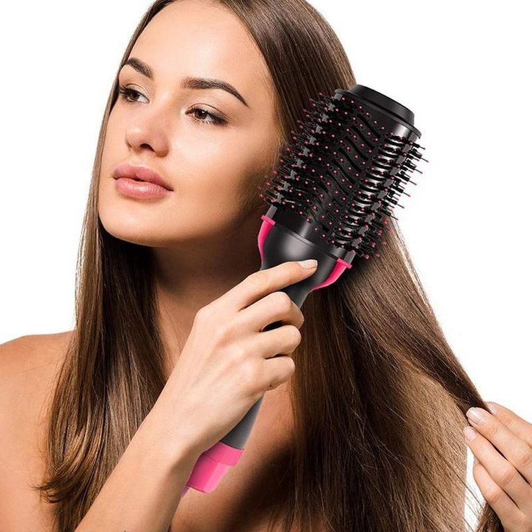 Cepillo secador cabello alisador rizador 3 en 1 multifunción