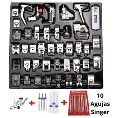 GENERICO - Kit 42 Pies Prensatelas + Aguja Gemela Doble Singer +Soporte