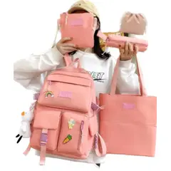 GENERICO - Mochila Kawaii coreana set de 5piezas con accesorios