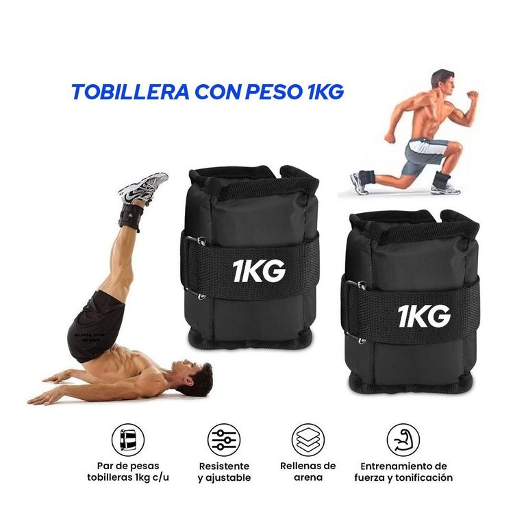 Tobillera Muñequera Con Peso- 1kg Pesas