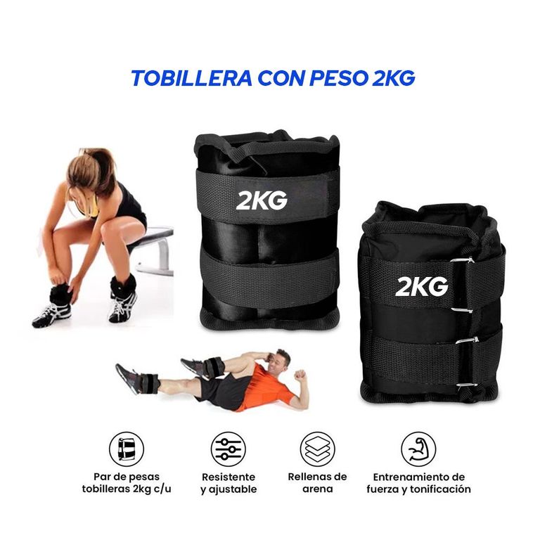 Tobillera Muñequera Con Peso- 2kg Pesas