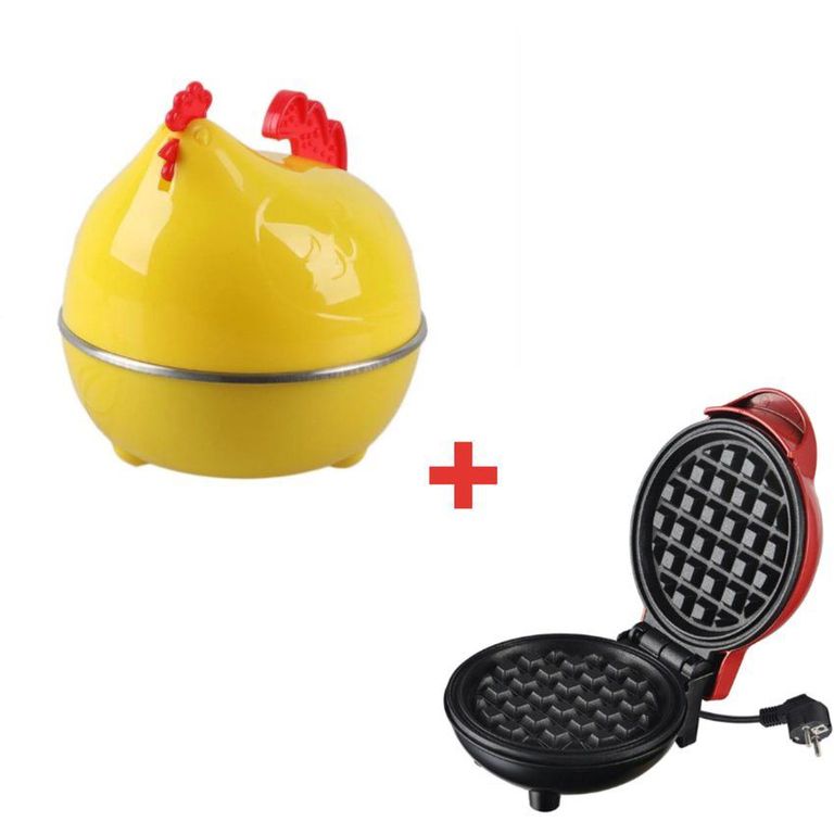 Gallina hervidora de huevos + mini waflera roja