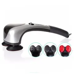 RISUTIMPORT - Masajeador Eléctrico Doble Cabezal Corporal Con Infrarrojo + 4 Acc