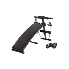RISUTIMPORT - Banca para abdominales pro curva + 2 liga+2pesa