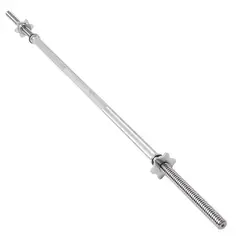 RISUTIMPORT - Barra recta cromada para pesas 150 cm +2 segu