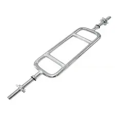 RISUTIMPORT - Barra romana cromada para pesas + 2 seguros