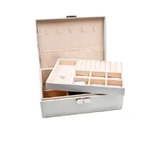 GENERICO - Joyero Organizador Cofre 2 Niveles Anillos Aretes Pulseras Collares