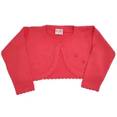 GENERICO - Bolero Bebé - Hilo Algodón - Florecita - Coral