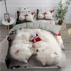 GENERICO - Cobertor Juego Cama Estampado Perro, Funda Edredón + Funda Almohada