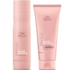 WELLA - Shampoo 250ml Acondicionador 200ml Invigo Blonde Recharge