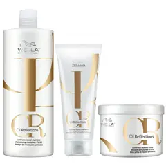 WELLA - Shampoo 1000ml + Acondicionador + Mascarilla Oil Reflections