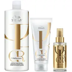 WELLA - Shampoo 1000ml + Acondicionador + Aceite Oil Reflections