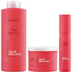 WELLA - Shampoo 1000ml + Mascarilla + Spray Invigo Brilliance