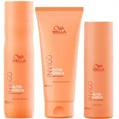 WELLA - Shampoo 250ml + Acondicionador + Bálsamo Invigo Nutri Enrich