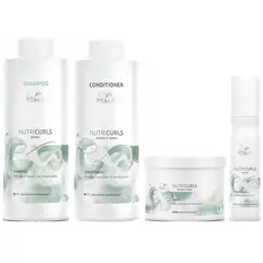 WELLA - Shampoo Ondas Lt + Acondicionador + Mascarilla +Spray Nutricurls