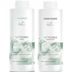 WELLA - Shampoo para Ondas 1000ml + Acondicionador 1000ml Nutricurls