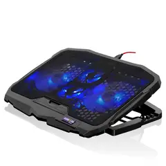 AIRBOOM - Cooler Para Laptop 4 Ventiladores LED de 5 Niveles hasta 17"