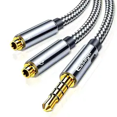 ESSAGER - Cable Splitter 3.5 mm Macho a Audífono Micrófono Hembra 25cm