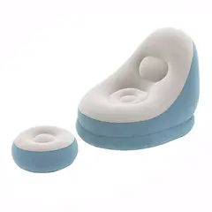 BESTWAY - Sofá Sillón Inflable con Posapiés celeste -
