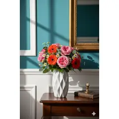 NACIONAL - Florero Diamante Mediano de Cerámica estilo clásico