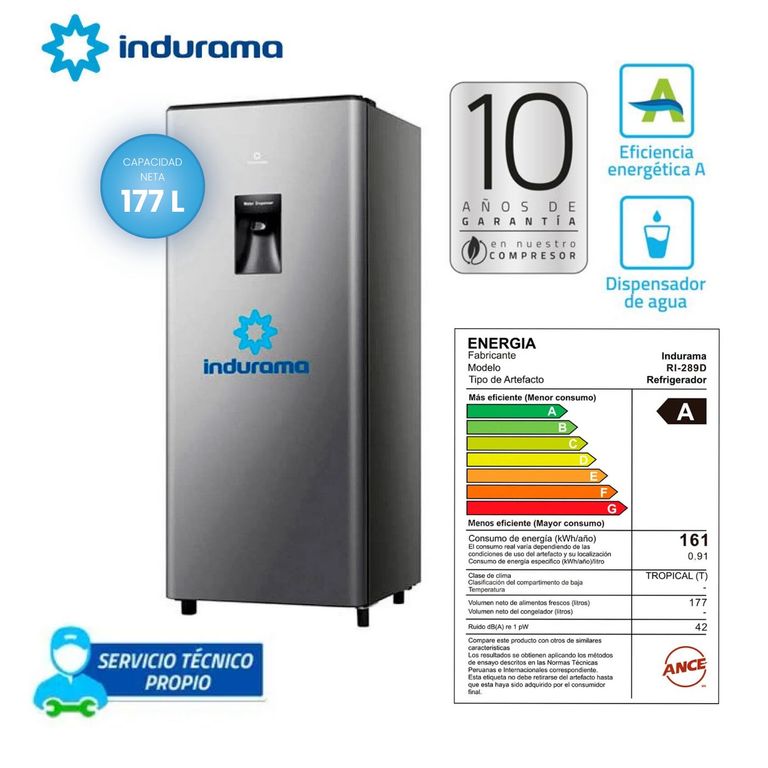REFRIGERADORA RI-289D 177 LITROS