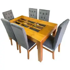 MOBILIARI - Juego De Comedor 6 Sillas Jack Gris