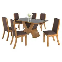 MOBILIARI - Juego De Comedor 6 Sillas Lisa Marron