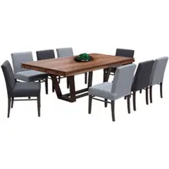 MOBILIARI - Juego De Comedor 8 Sillas Alessa Gris